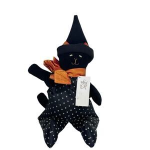 Woof & poof Halloween witch hat black cat Home Decor